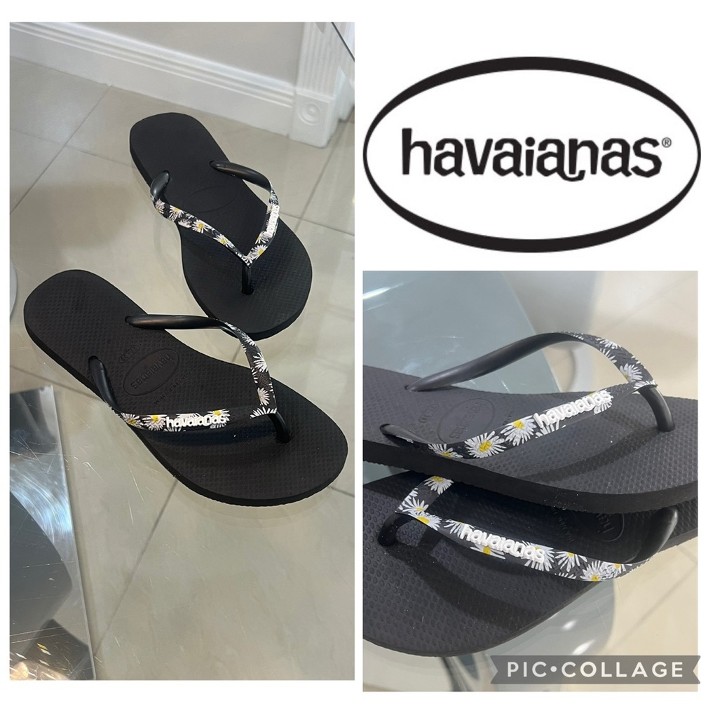 Havaianas Women's Top Logo Flip Flops size 8
